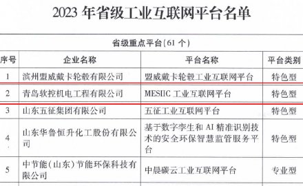必博“MESIIC工业互联网平台”入选省级重点平台